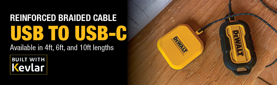 USB to USB-C, 4ft, 6ft, 10ft, reinforced, kevlar, braided cable