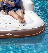 Giantex Inflatable Pool Float with Canopy, 71" Floating Island with SPF50+ Retractable Detachable...