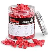 Nilight 120PCS/60 Pairs Quick Splice Disconnect Wire Terminals T-Tap Spade Wire Connectors Red 22...
