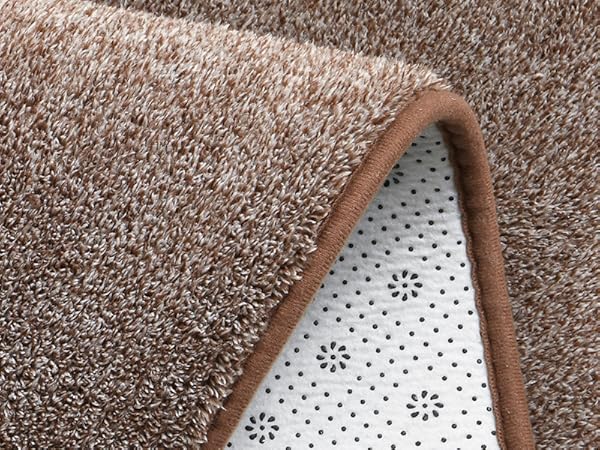 brown fluffy non-slip rug