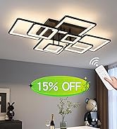 Shine LUEST Modern LED Ceiling Light, Dimmable LED Chandelier Black Flush Mount Ceiling Lights, R...