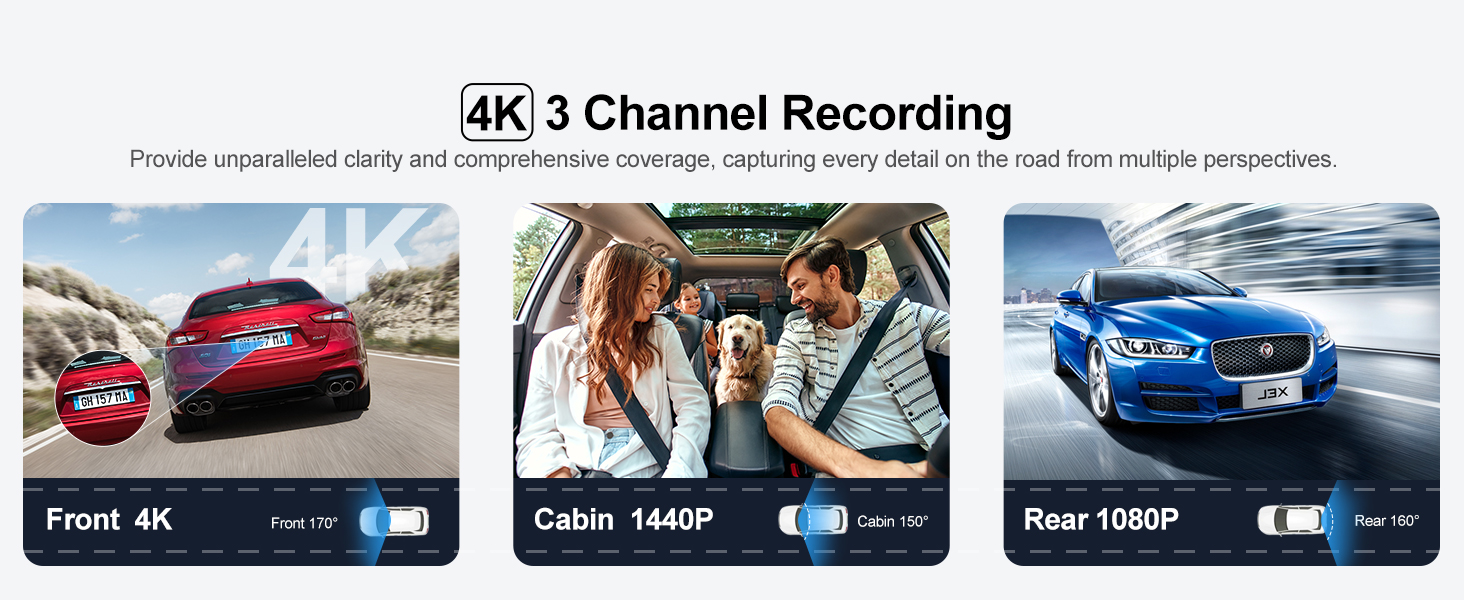 4k 3 Channel Dash Cam