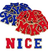 52 Pcs Self Adhesive Letter Patches Chenille Letters Stickers, A-Z Embroidered Applique Patches A...
