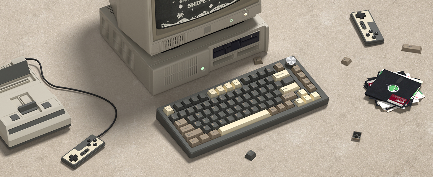 womier retro mechanical keyboard keycaps cherry profile pbt