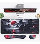3-in-1 Large Gaming Mouse Pad, Anime Mouse Pad &amp; Keyboard Wrist Rest Support, Memory Foam Ergonom...