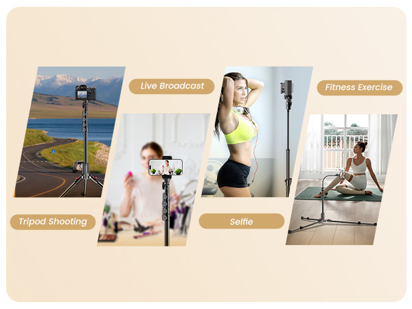 Includes Bluetooth remote, perfect for travel selfies, vlogging, and fitness recording.