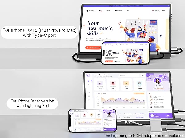 KYY portable monitor with iPhone
