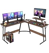 RROCOSIA L Shaped Desk Corner Gaming Desk Computer Desk with Large Desktop Studying and Working a...