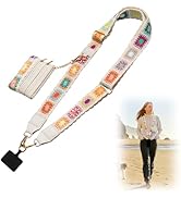 CUEDM Cell Phone Lanyard Crossbody,Adjustable Cell Phone Strap with Wristlet,Clip and Go Strap fo...