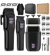 Saoilli Hair Clippers for Men Professional,Cordless Beard Trimmer Hair Trimmer for Men Set,Electr...