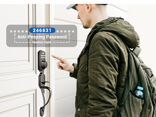 keyless entry door lock with handle