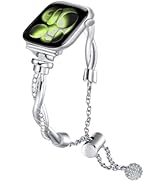 BDJXCUSA for Apple Watch Bands for Women, Bling Metal Strap for Apple Watch Series 11,10, Slim St...