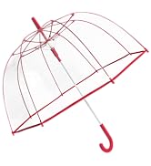 Weather Station Bubble Dome Rain Umbrella, Automatic Open, Clear Dome, Windproof, Waterproof, Lig...