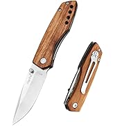 Harita Pocket Knife Folding Knife, lighteweight Zebra Wood Handle for Men, Sharp 8cr13mov Stainle...