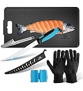 Mossy Oak Fish Fillet Knife Set, 5 PCS Fish Cleaning Kit Includes 7" Fishing Knife, Non-Slip Fish...