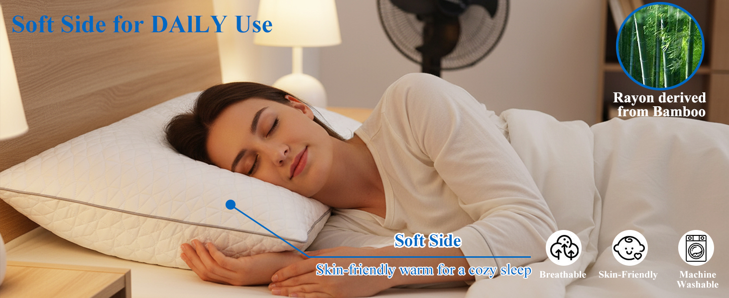 Skin-friendly hypoallergenic pillow – soft comfortable fabric, perfect for use in every season