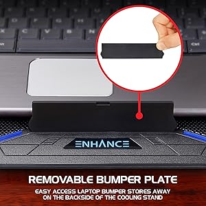 Removable bumper plate stores on the backside of the pad