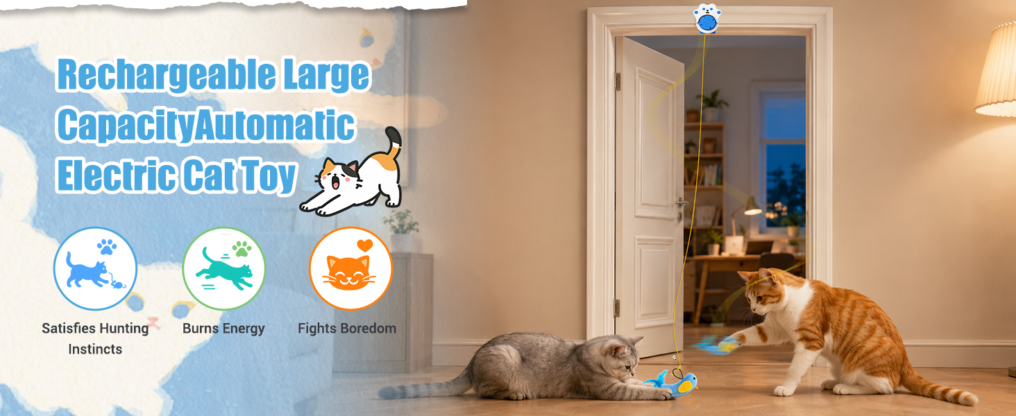 Rechargeable Large Capacity Automatic Electric Cat Toy