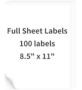 OnlyPaper 100 Sheets 8.5" x11" Full Sheet Shipping Labels, Printable Sticker Paper, Matte, Letter...