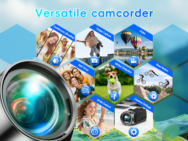 Video Camera, Full HD 1080P 30MP Camcorder, Vlogging Camera for YouTube with Infrared Night Vision,