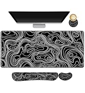 AIMSA Keyboard Mouse Pad Set, Large Gaming Mouse Pad +Wrist Rest Mouse Pad +Keyboard Wrist Suppor...