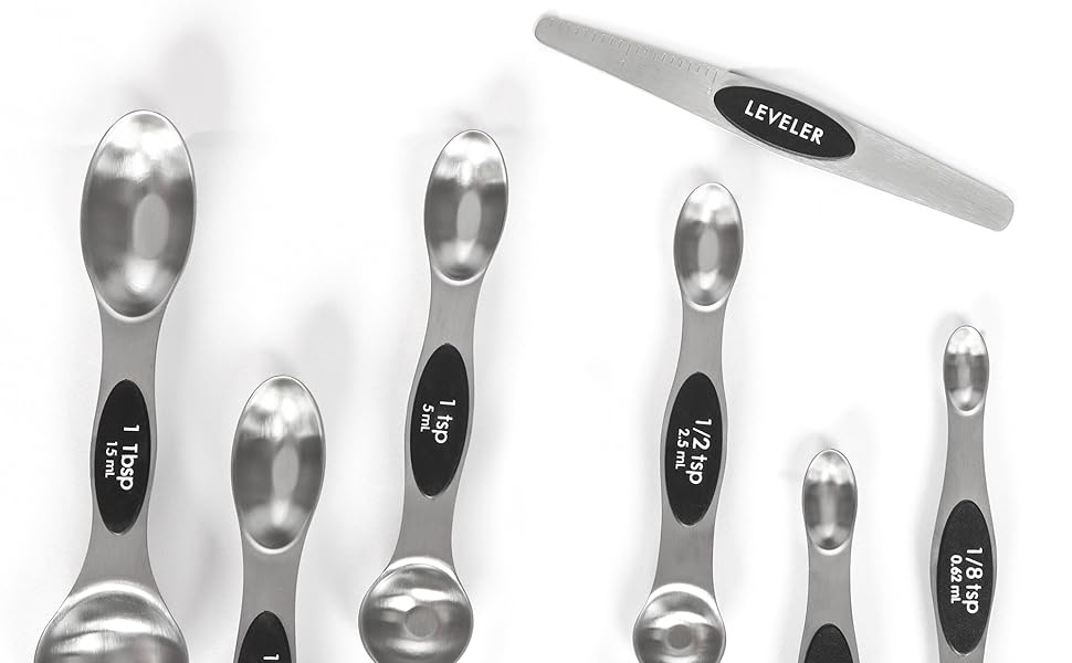 measuring spoons set stainless steel with leveler set of 7