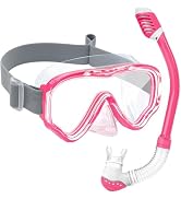 VVINCA Kids Snorkel Set for Age 4-14 - Dry Top Snorkeling Gear for Kids Junior &amp; Youth - Childs D...