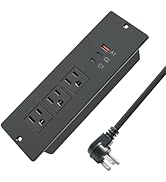 45W Recessed Power Strip USB C for Laptop,Flush Mount Desk Power Outlets 3 AC Outlets 3 USB Ports...