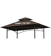 Grill Gazebo Replacement Canopy Top - AONEAR 5'x8' Outdoor BBQ Tent Roof Cover Double Tiered Outd...