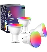 FRANKEVER Smart LED Light Bulbs WiFi Spotlight GU10 Base 120V RGBCW Dimmable Color Changing Compa...