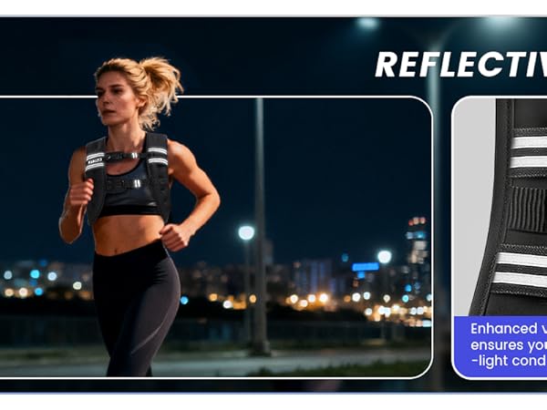 weighted vest woman men walking running jogging weight reflective strap strenth training