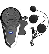 Motorcycle Intercom Bluetooth Helmet Headset, QSPORTPEAK BT-S3 Motorbike Intercom Headphone, 800M...