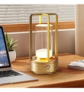 Klzdejc Portable Metal Table Lamp, Cordless Table Lamp with Touch Sensor, Rechargeable LED Lamp, ...