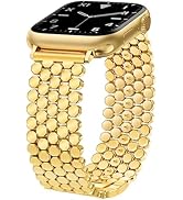 JR.DM Gold Bands Compatible with Apple Watch 38mm 40mm 41mm 42mm(S10/11) for Women Dressy Designe...