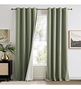 NICETOWN Dark Green 100% Blackout Velvet Curtains 84 inch Length 52 inch Width, Grommet Top Priva...