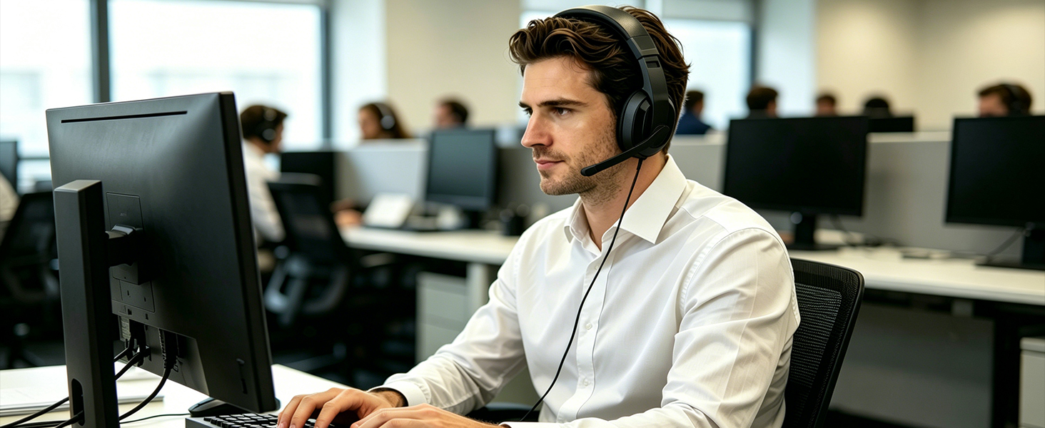 computer headset with microphone
