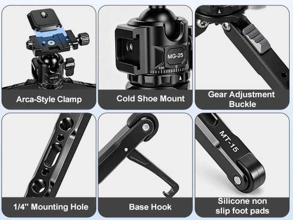 Koolehaoda Mini Tripod for Camera, 3-in-1 Selfie Stick Tripod with Extension Pole &amp;amp; Phone Holder