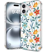 Jelanry Floral &amp; MagSafe Slim Clear Case for iPhone 16 Plus for Women Girls | Kawaii Cute Flower ...
