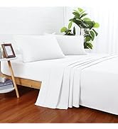 Zaizaihome 100% Cotton Bed Sheet Set 600 Thread Count, Lustrous &amp; Smooth Sateen Weave 3 Piece Cot...