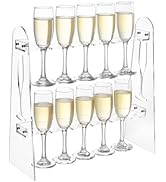 Vessena 2 Tier Acrylic Champagne Wall Holder for Party Champagne Flute Glass Stand Tabletop Stemw...
