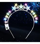 Uranian Light Up Star Halo Crown Headpieces LED Rhinestone Headbands Glowing Star Hairband Festiv...