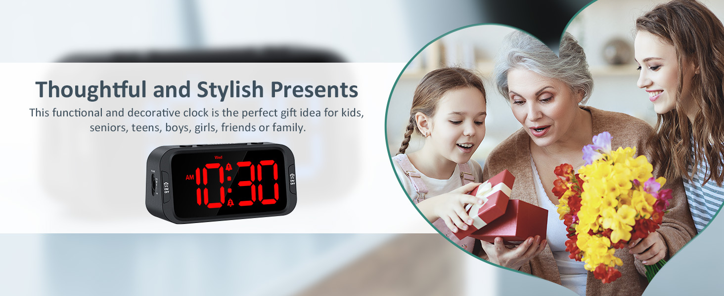 digital dual alarm clock for bedroom