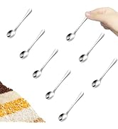 8 PCS 2.8" Tiny Stainless Steel Spoons for Spices Jars, Mini Size Cute Small Stainless Steel Cond...