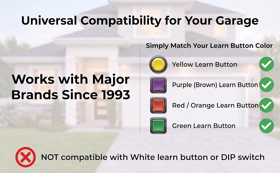 Universal garage door opener keypad remote Compatible with Chamberlain Liftmaster Craftsman opener