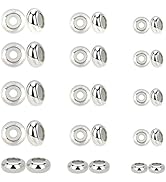 PH PandaHall 30pcs 304 Stainless Steel Slider Beads, 7mm 8mm 10mm Slider Clasps Stopper Beads wit...