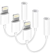 Apple MFi Certified 3 Pack Lightning to 3.5 mm Headphone Jack Adapter for iPhone, iPhone Aux Adap...