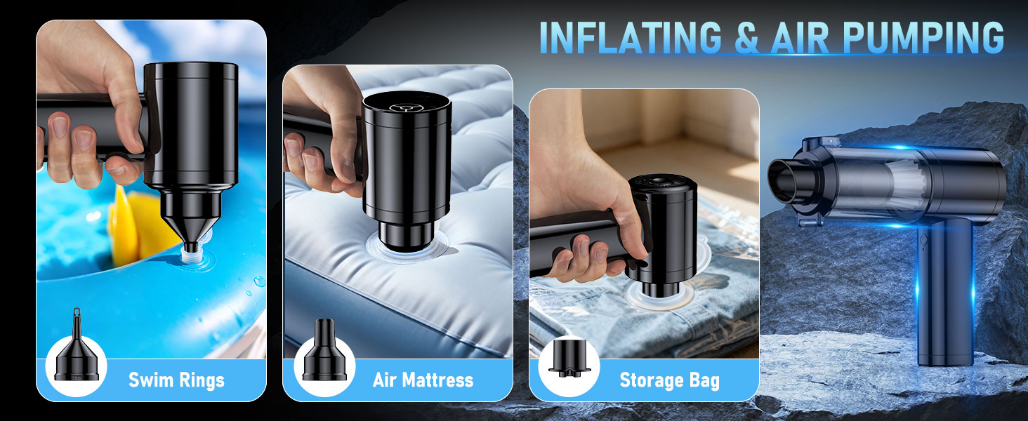 Car Vacuum Portable Cordless For Inflating &amp;amp; Air Pumping