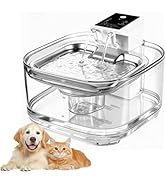 PGID Cordless Cat Water Fountain, 5000mah Battery Rechargeable Pet Water Fountain, 108oz/3.2L Aut...