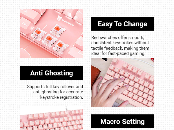 104 keys mechanical keyboard rgb mac full-size mechanical keyboard quiet mechanical keyboard