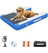 VEBESYET Inflatable Dog Water Ramp, Dog Pool Ramp Ladder Boat Floating Platform for Pools, Boats,...